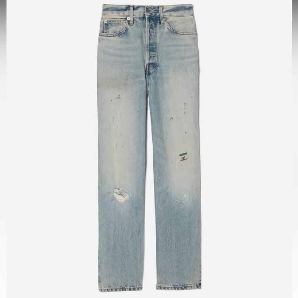 Everlane 90s way high denim paint splatter 27 nwot